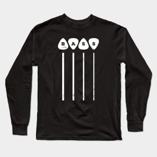 Bass Guitar Picks Bass Strings Dark Theme Long Sleeve T-Shirt